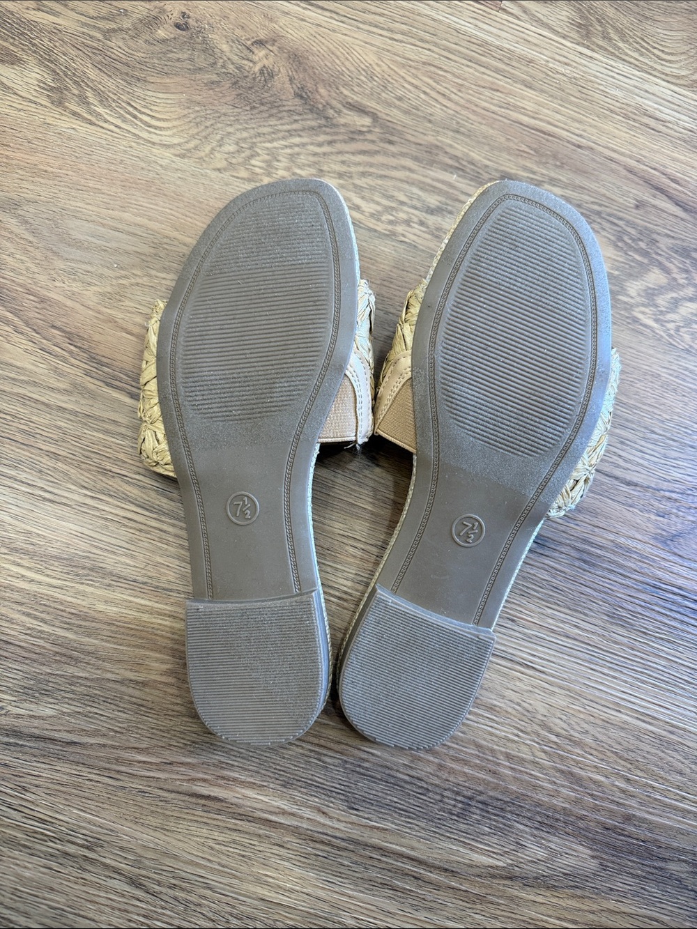 a new day Woven Raffia Slide Sandals in Natural Tan - Picture 3 of 3